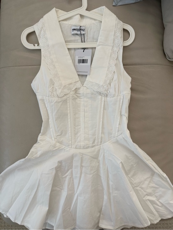 Princess Polly Dresses & Skirts - Princess Polly White Eyelet Collar Dress NWT